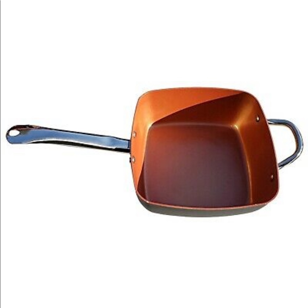 🆕Parini 6 QT Copper NonStick Square Pan With Lid - Picture 3 of 6